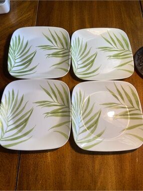 Corelle Bamboo 9” Square Salad Plates - Set of 4